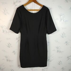 Forever 21 Black Short Sleeve Sheath Dress L